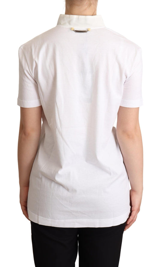White short sleeve shirt on a person