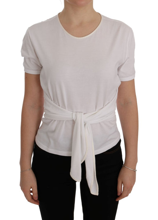 White blouse with tie at waist