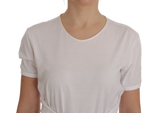 White short sleeve t-shirt on a person