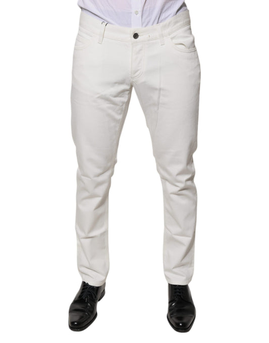 Pair of men's light wash jeans