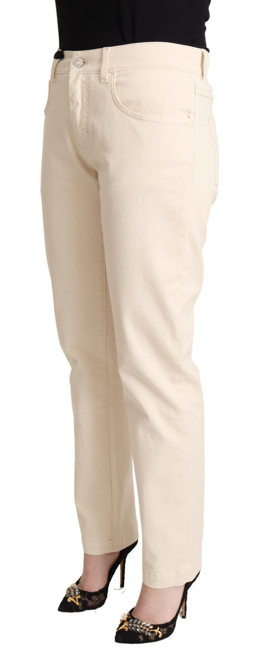 Tan trousers with black stripe on side