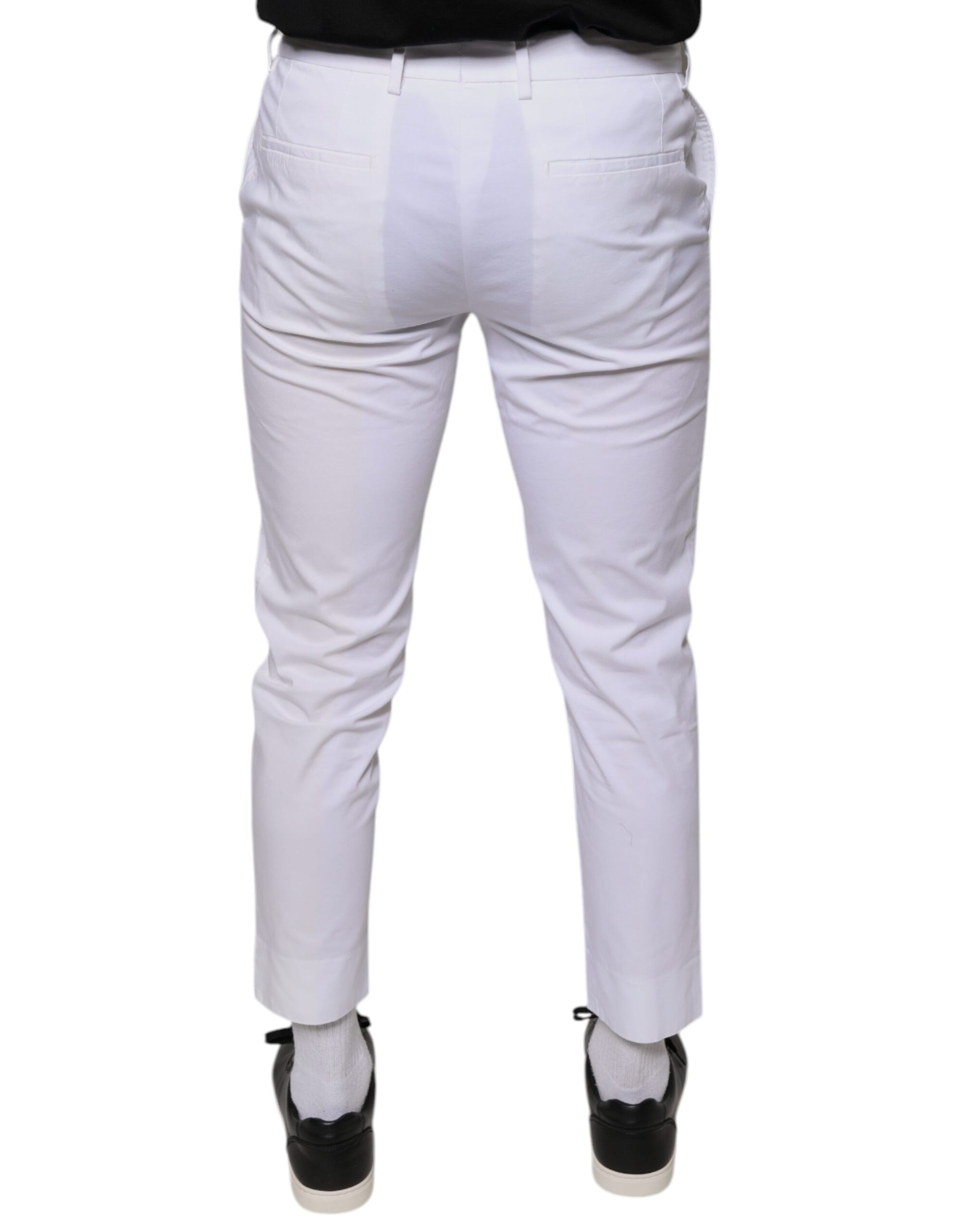 A pair of white cotton skinny dress pants from Dolce & Gabbana