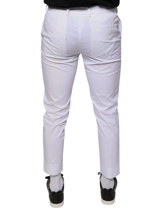 A pair of white cotton skinny dress pants from Dolce & Gabbana