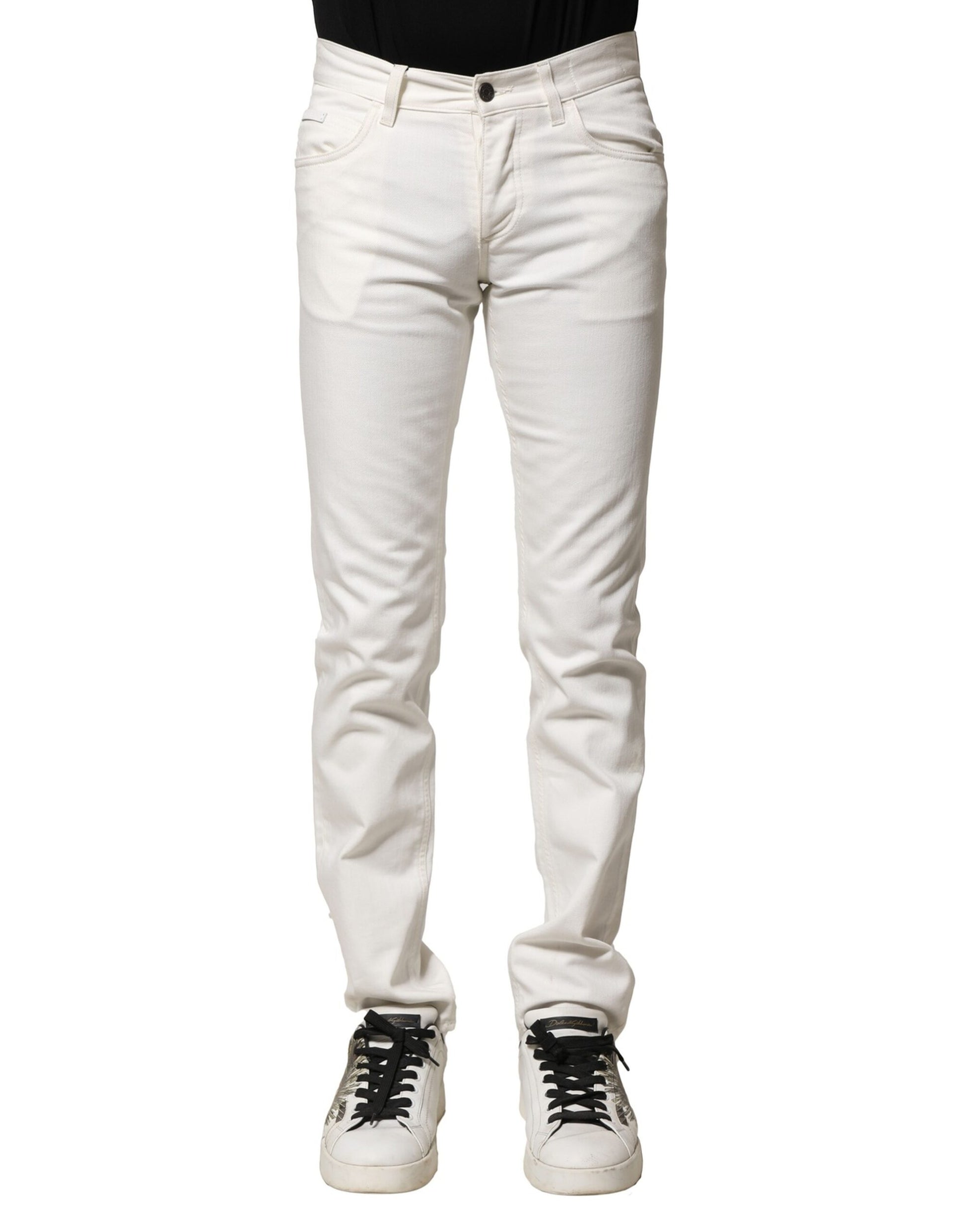 Pair of light wash jeans