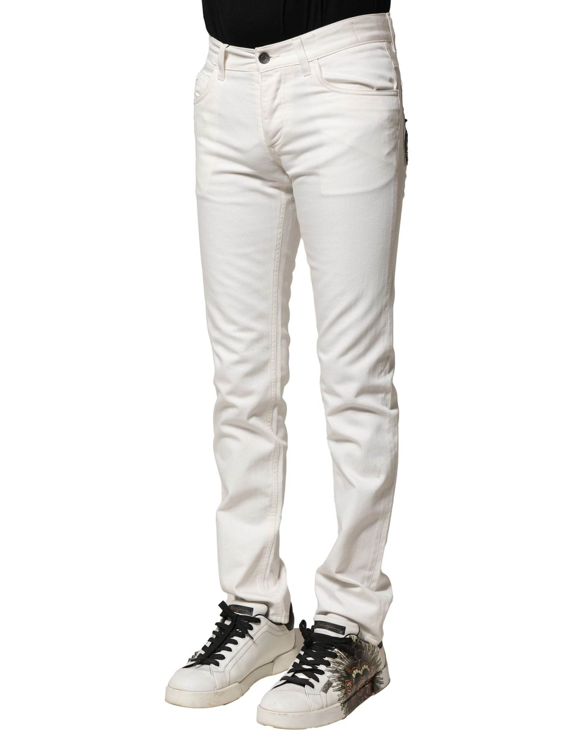 Pair of light wash jeans