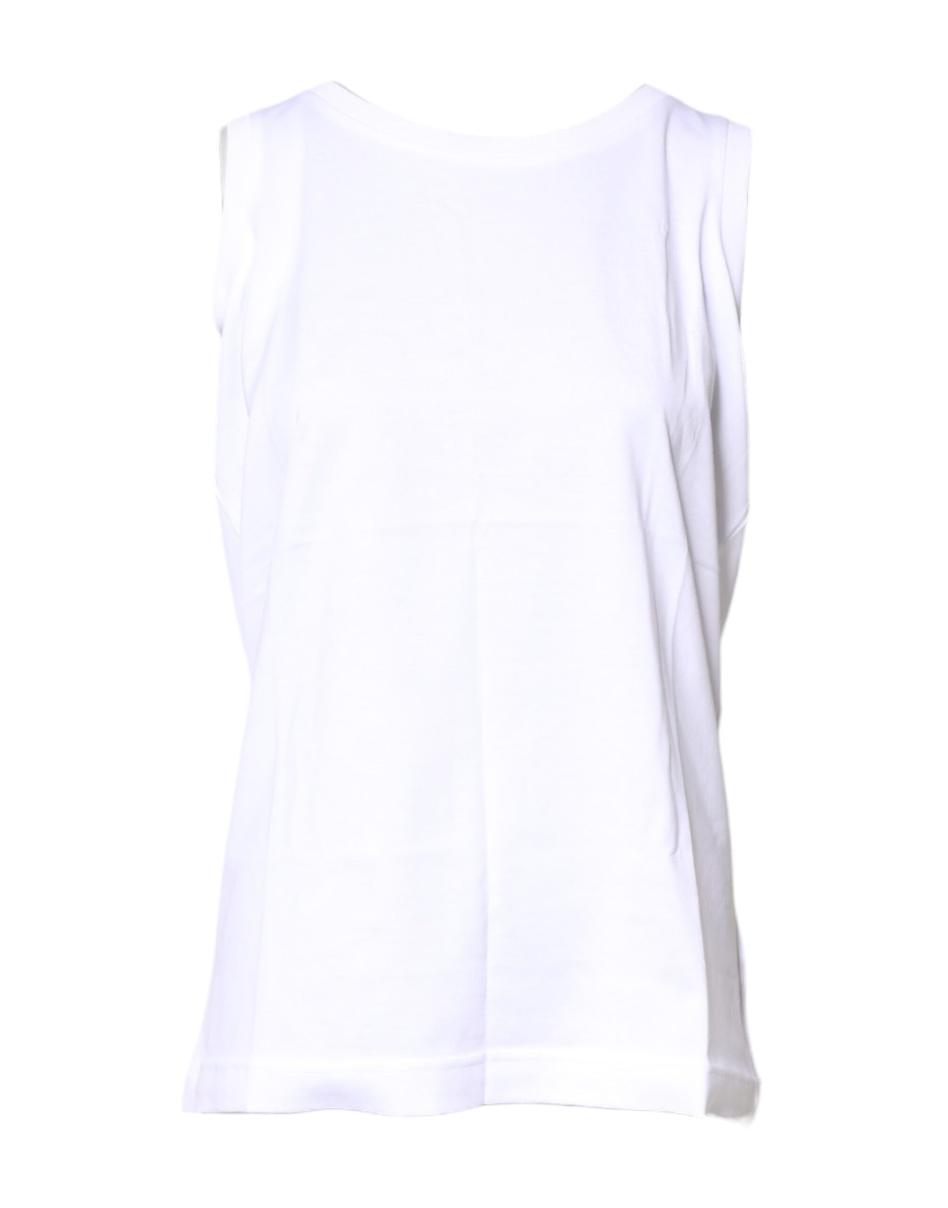 White sleeveless top