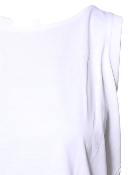 White sleeveless shirt on mannequin