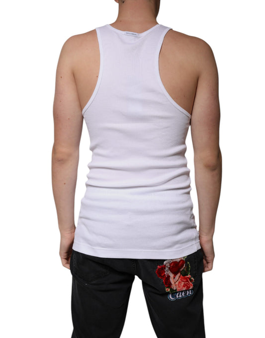 White tank top on a person's back