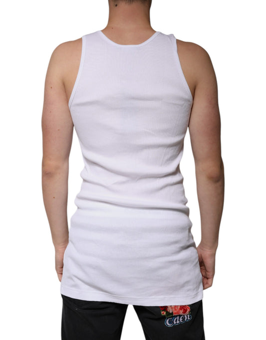 White tank top on a person's back