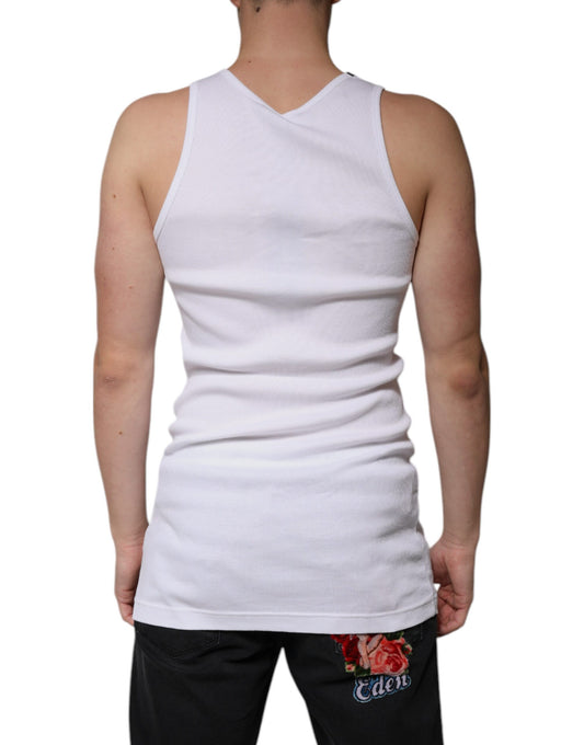 White tank top on a person's back