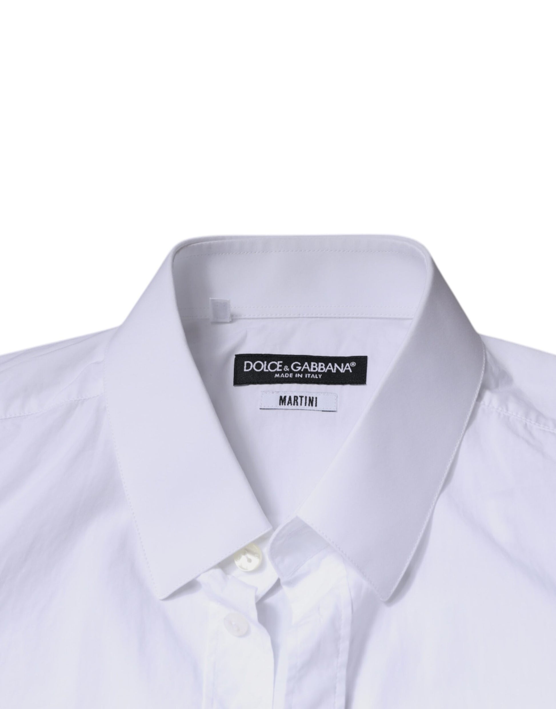 A white cotton slim fit dress shirt by Dolce & Gabbana