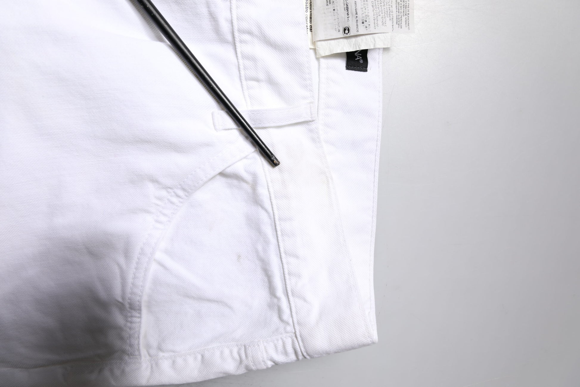 White pants on a table