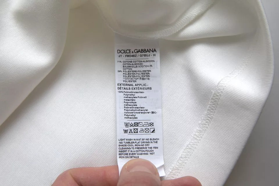 Tag on white fabric