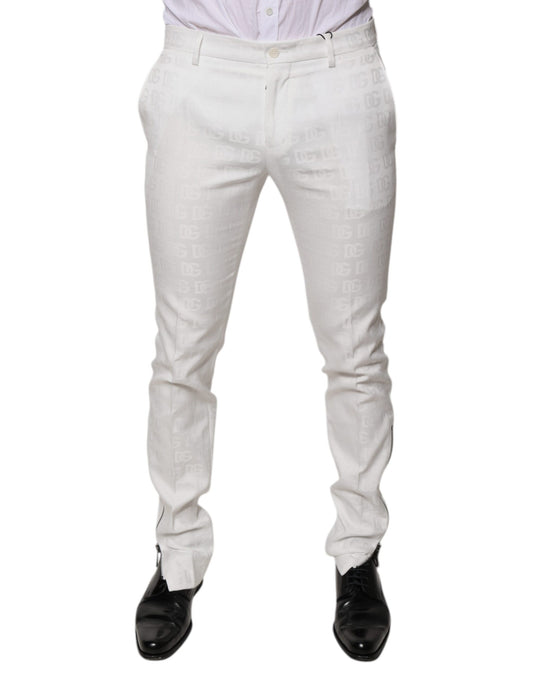 Pair of white skinny jeans