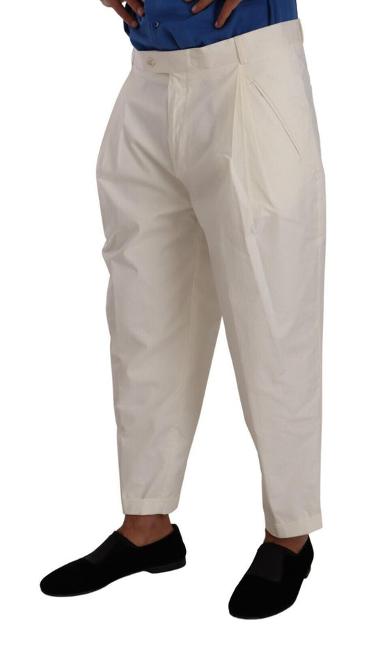 White pants with elastic waistband