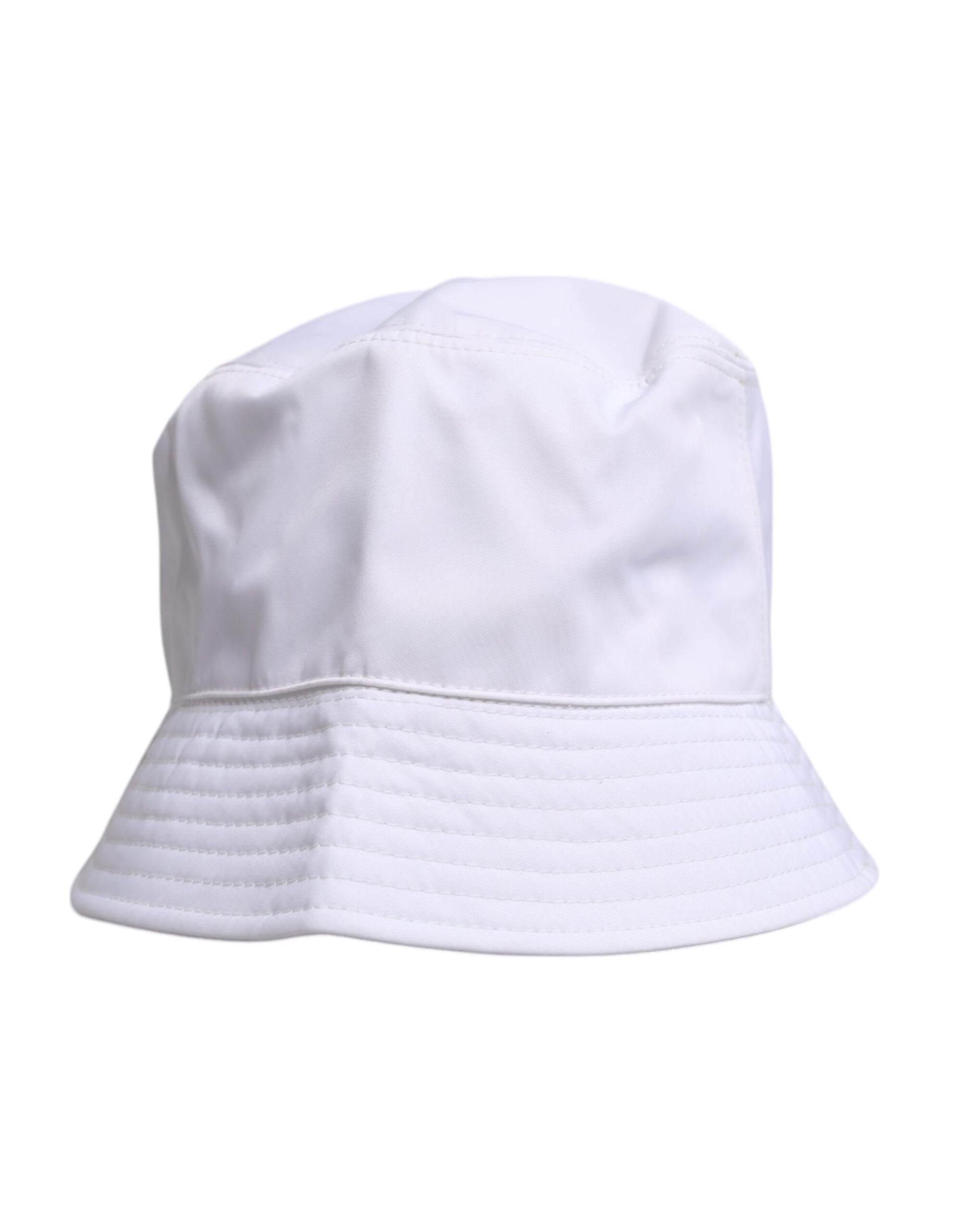 White bucket hat with adjustable strap