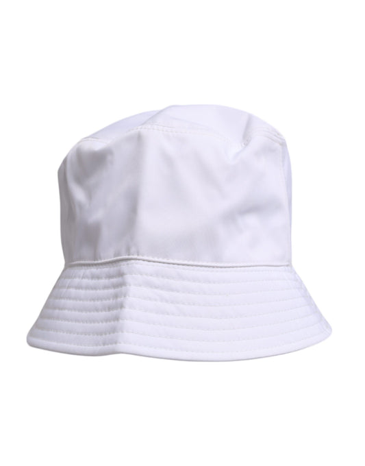 White bucket hat with adjustable strap