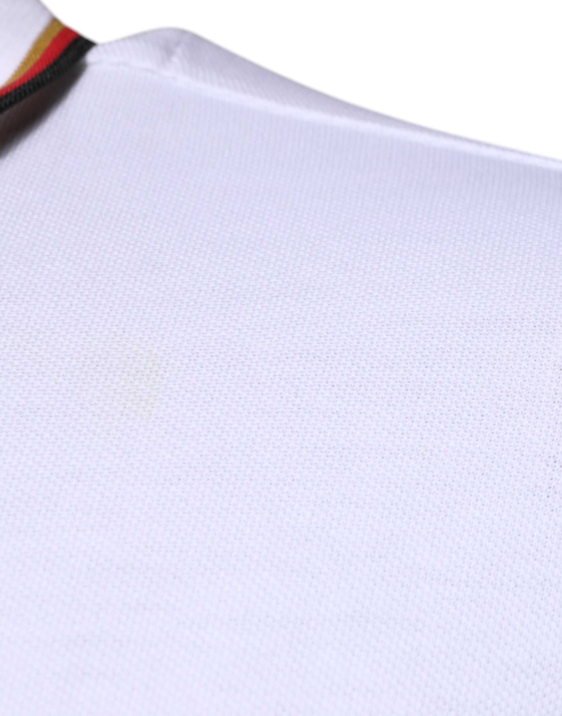 White jersey with black stripe on sleeve