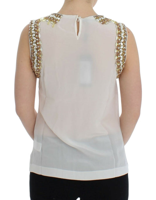 Back of a woman's shirt with embellishments