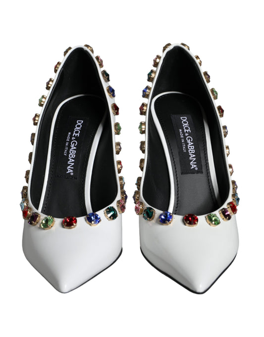 High heel shoes with rhinestones on toe