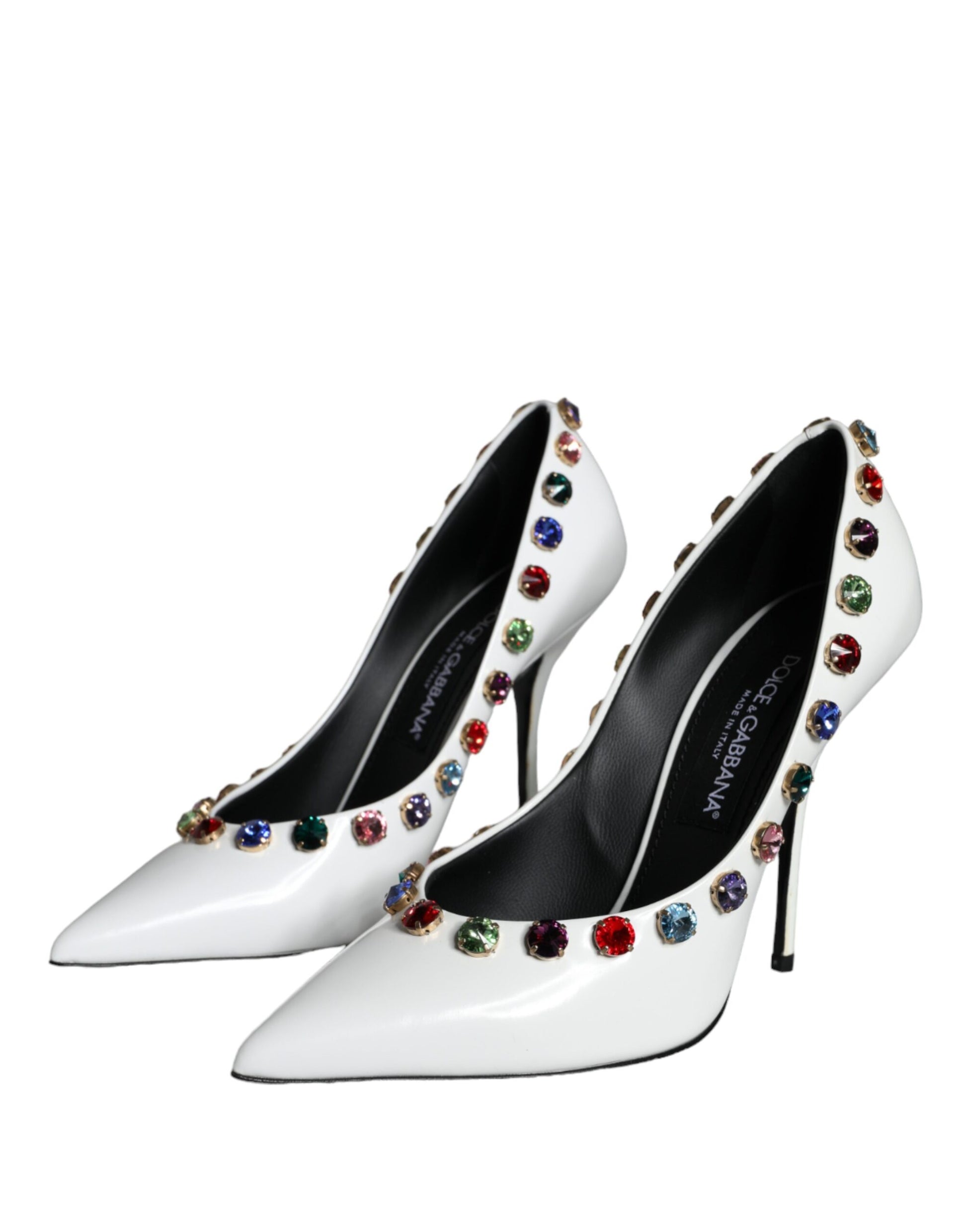 High heel shoes with rhinestones on toe and heel