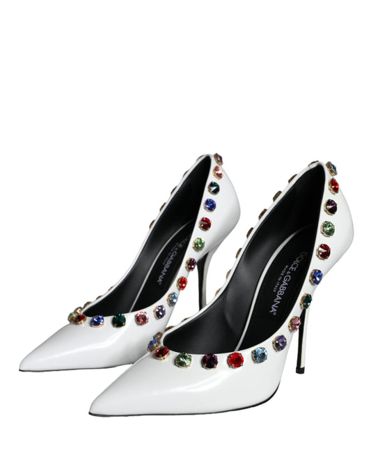 High heel shoes with rhinestones on toe and heel