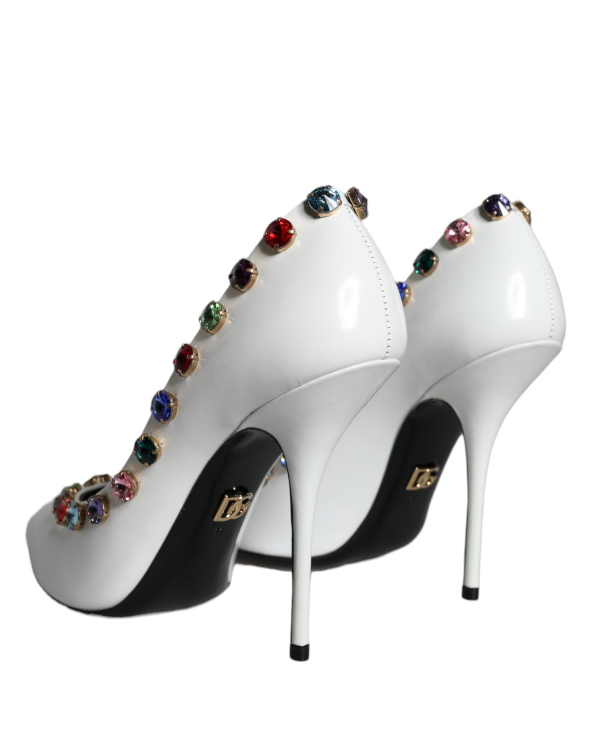 High heel shoes with rhinestones on toe
