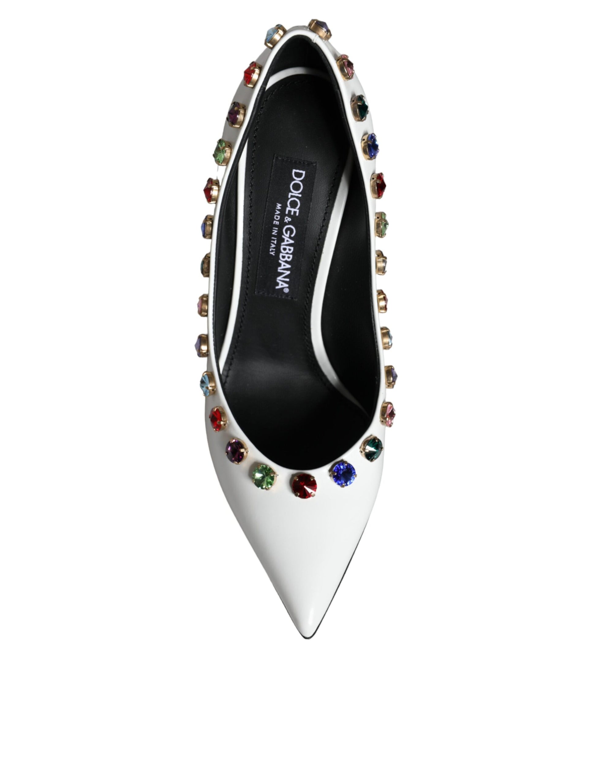 High heel shoe with rhinestones on toe