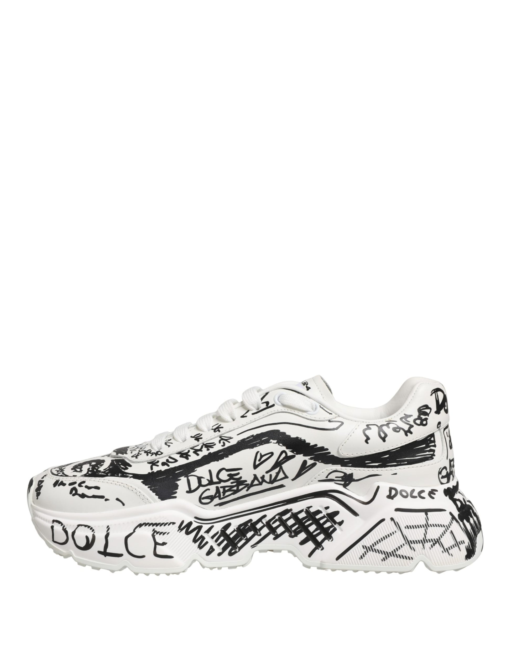 Dolce & Gabbana graffiti sneakers, white with black and gray accents
