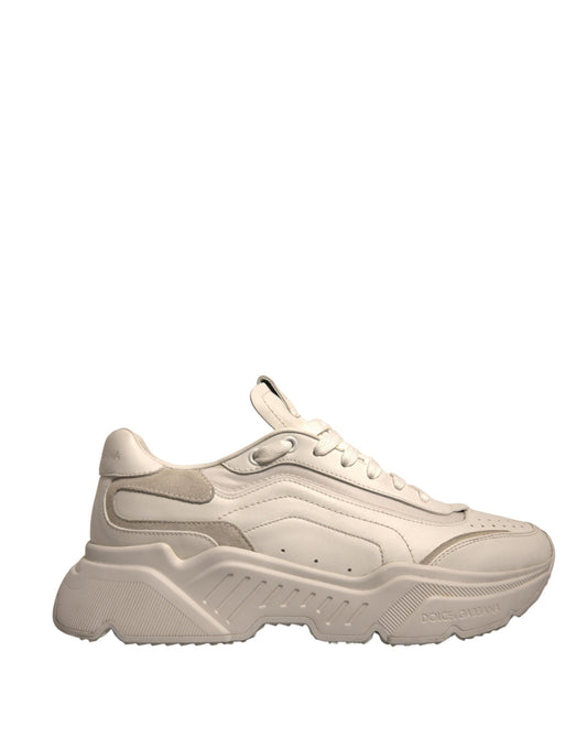 White sneaker with laces and a pull tab on top