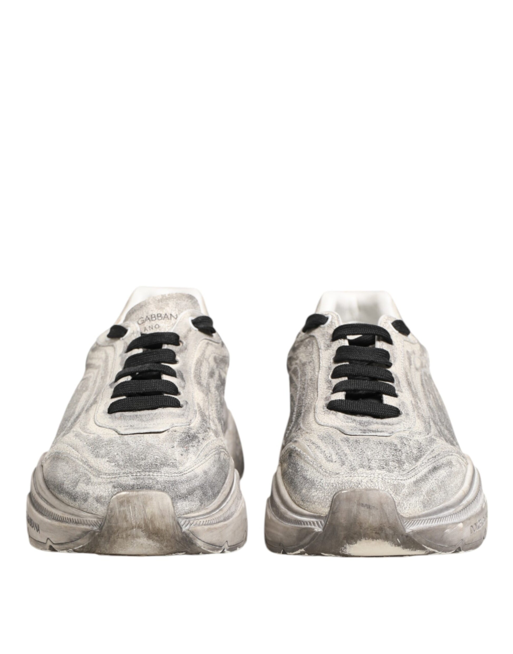 Pair of men's sneakers with white laces and black accents, from the brand Dolce & Gabbana