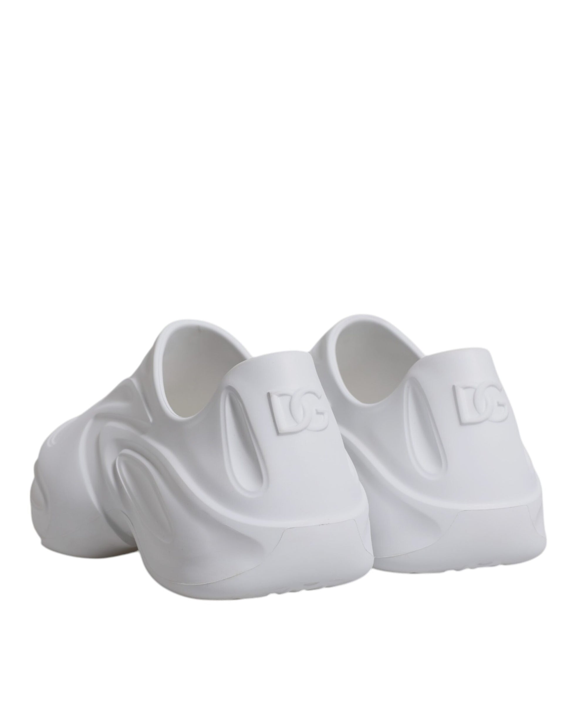 White sneakers with a unique design on top of each other