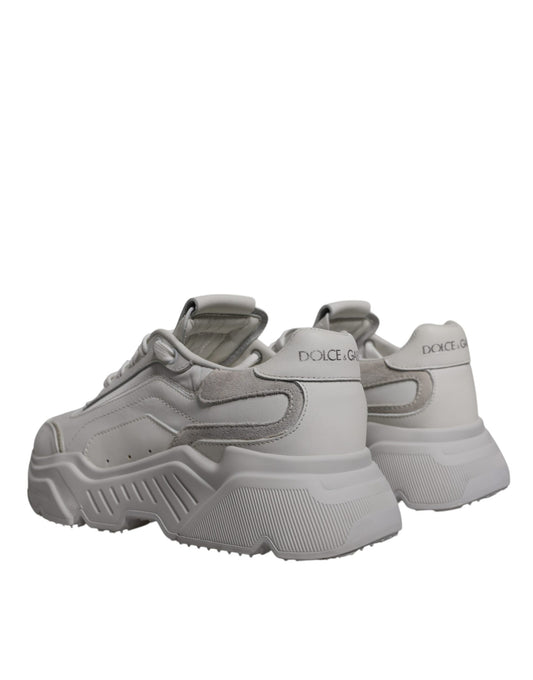 Pair of gray sneakers with white soles