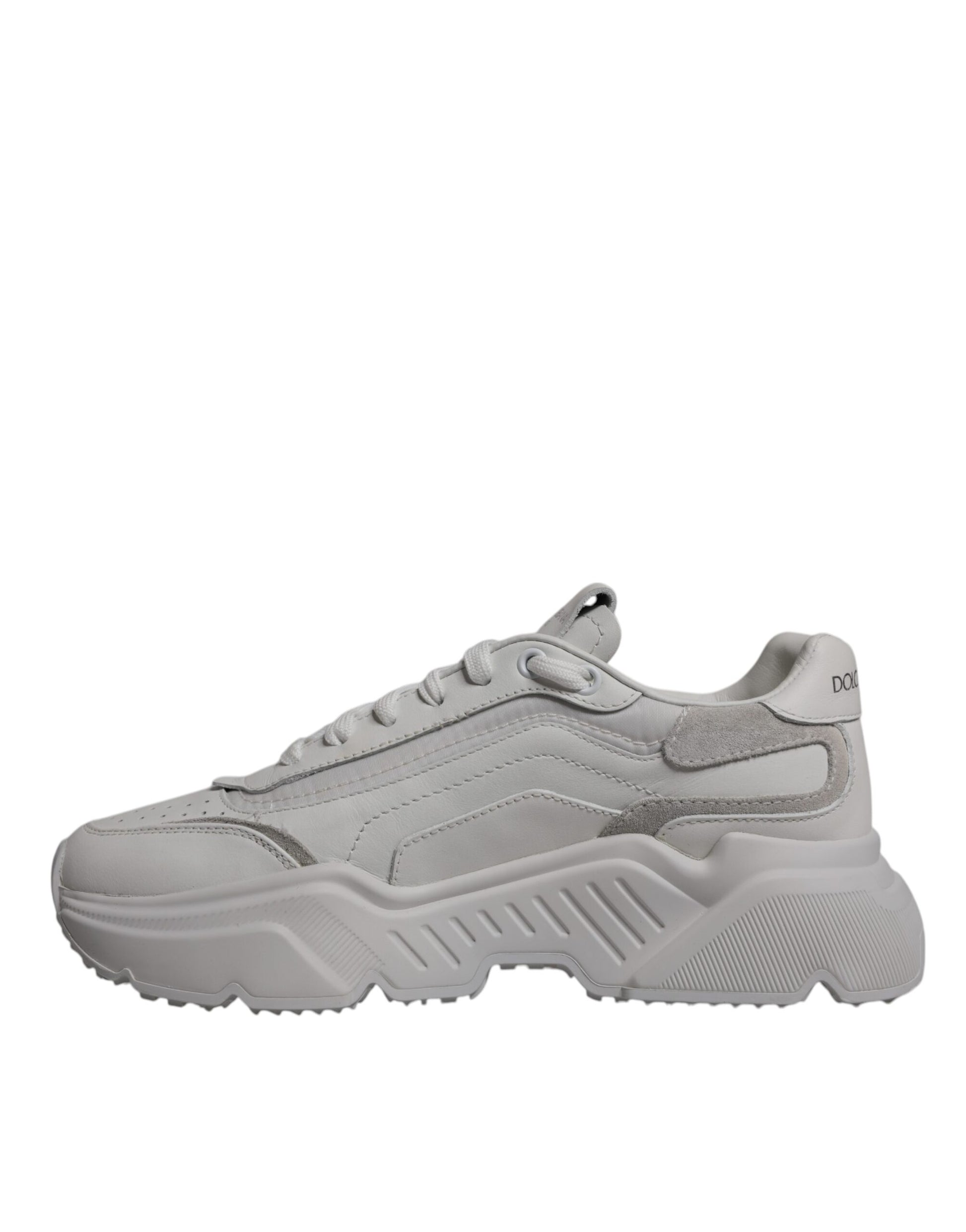 Grey sneaker with white sole