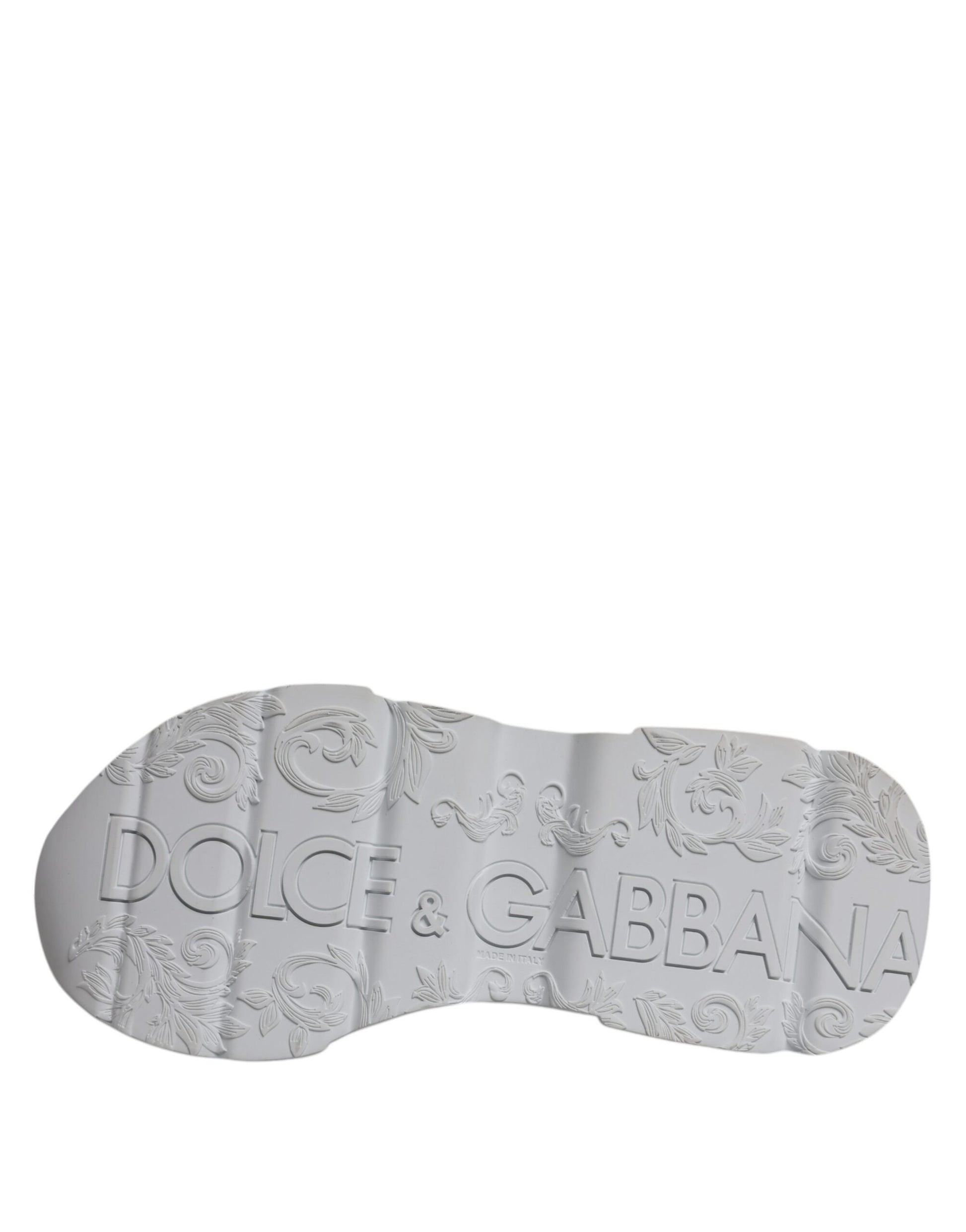 White shoe with embossed logo