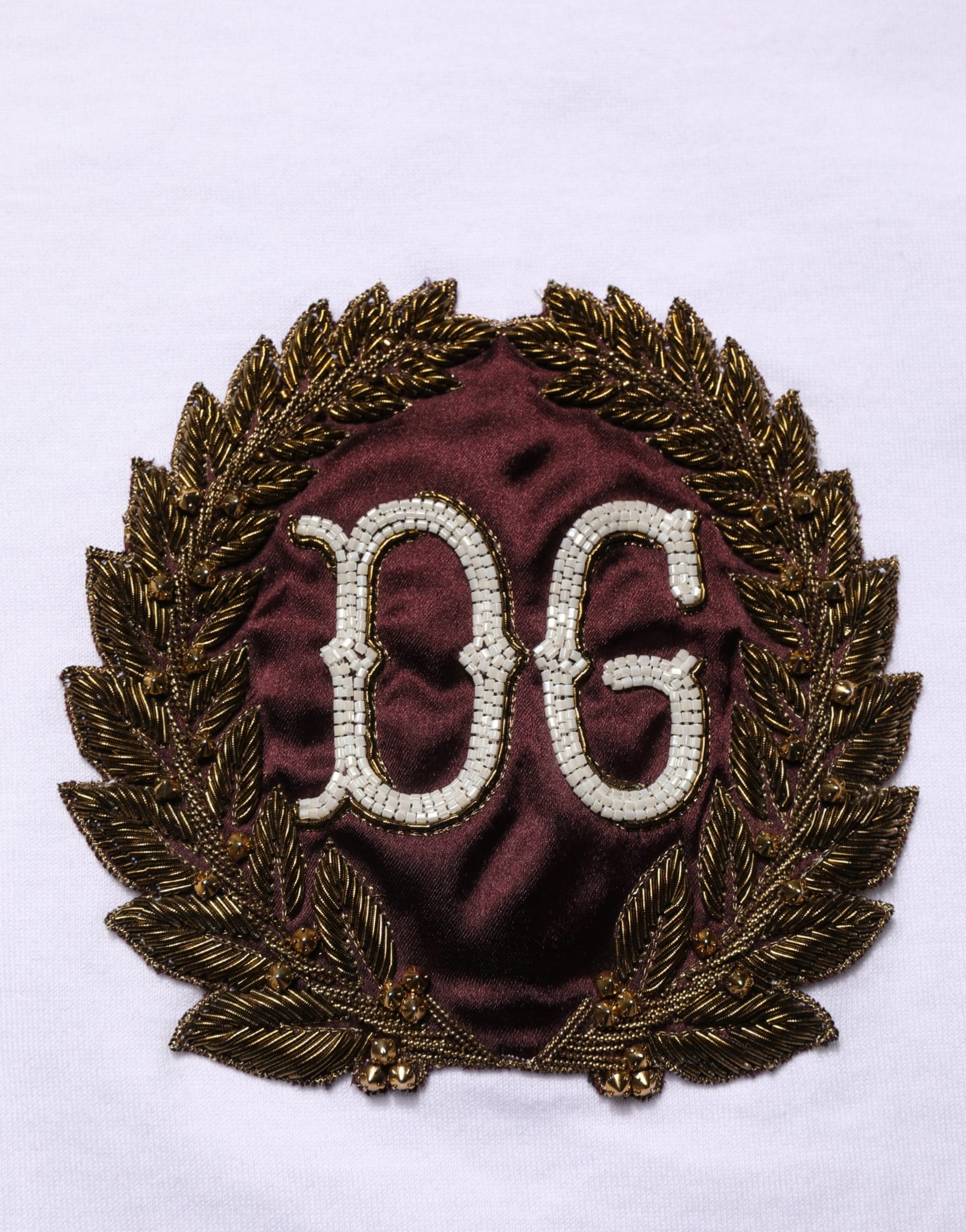 Embroidered emblem on fabric