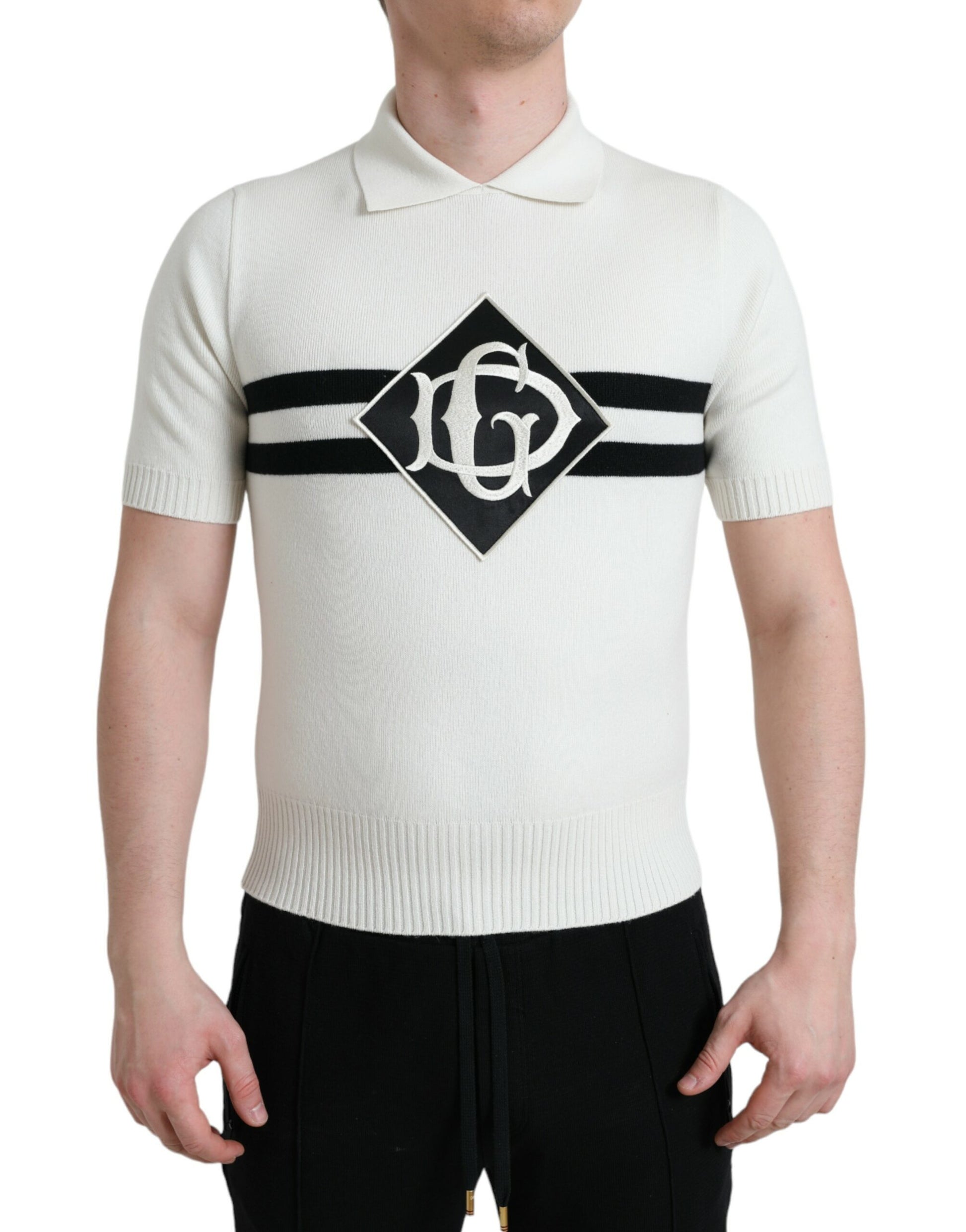 Men's sweater with stripes and logo