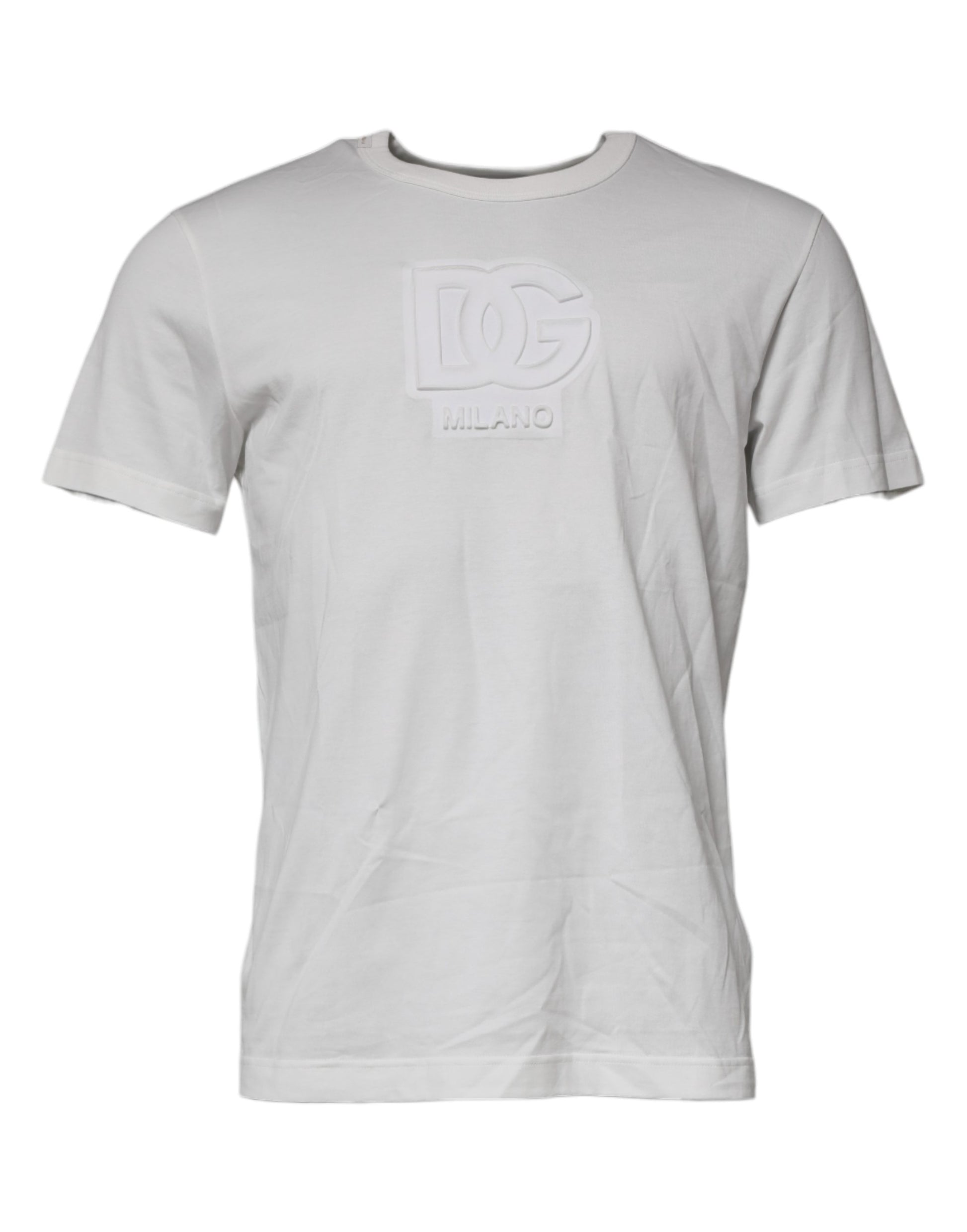 White t-shirt with logo on front