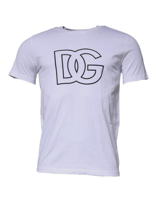 White t-shirt with black logo