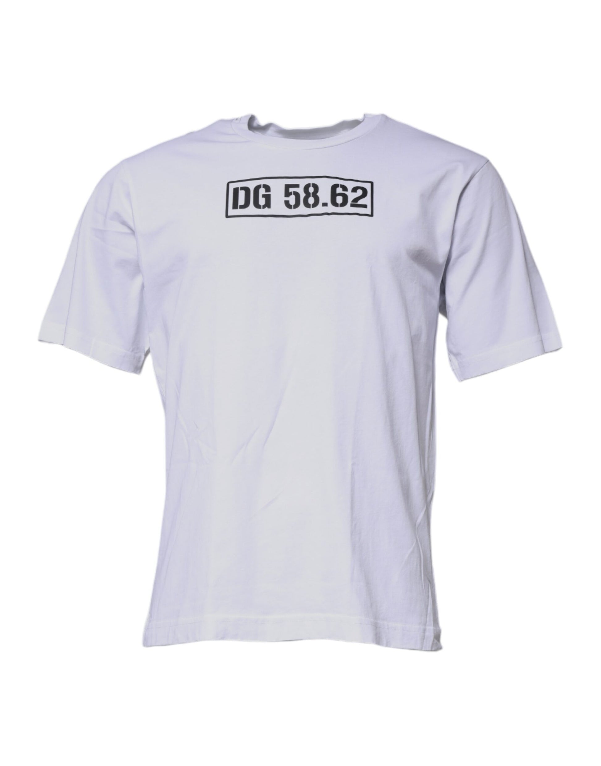 White t-shirt with black lettering and numbers