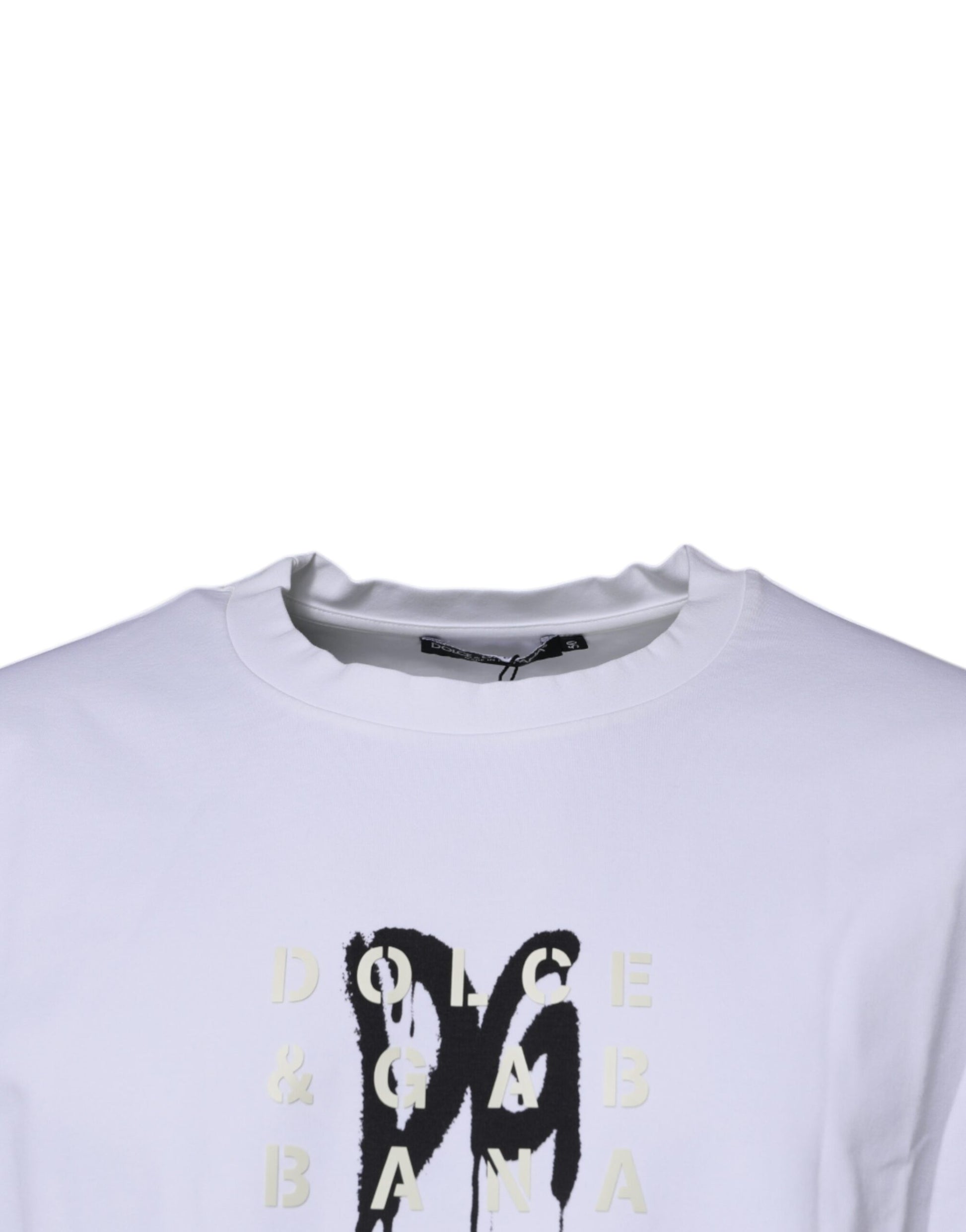 White t-shirt with black print