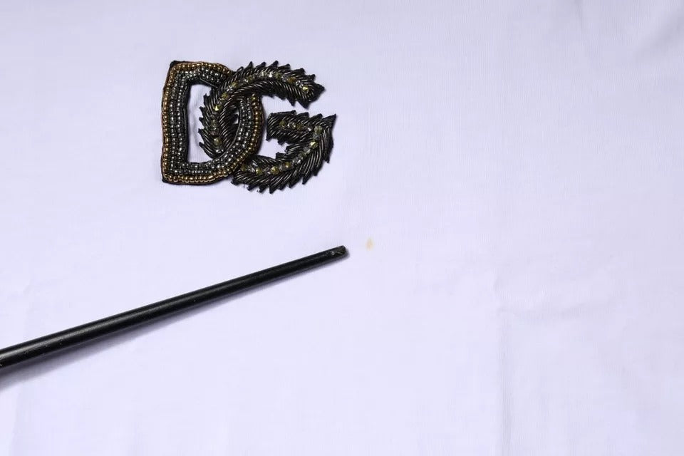Embroidered logo on fabric