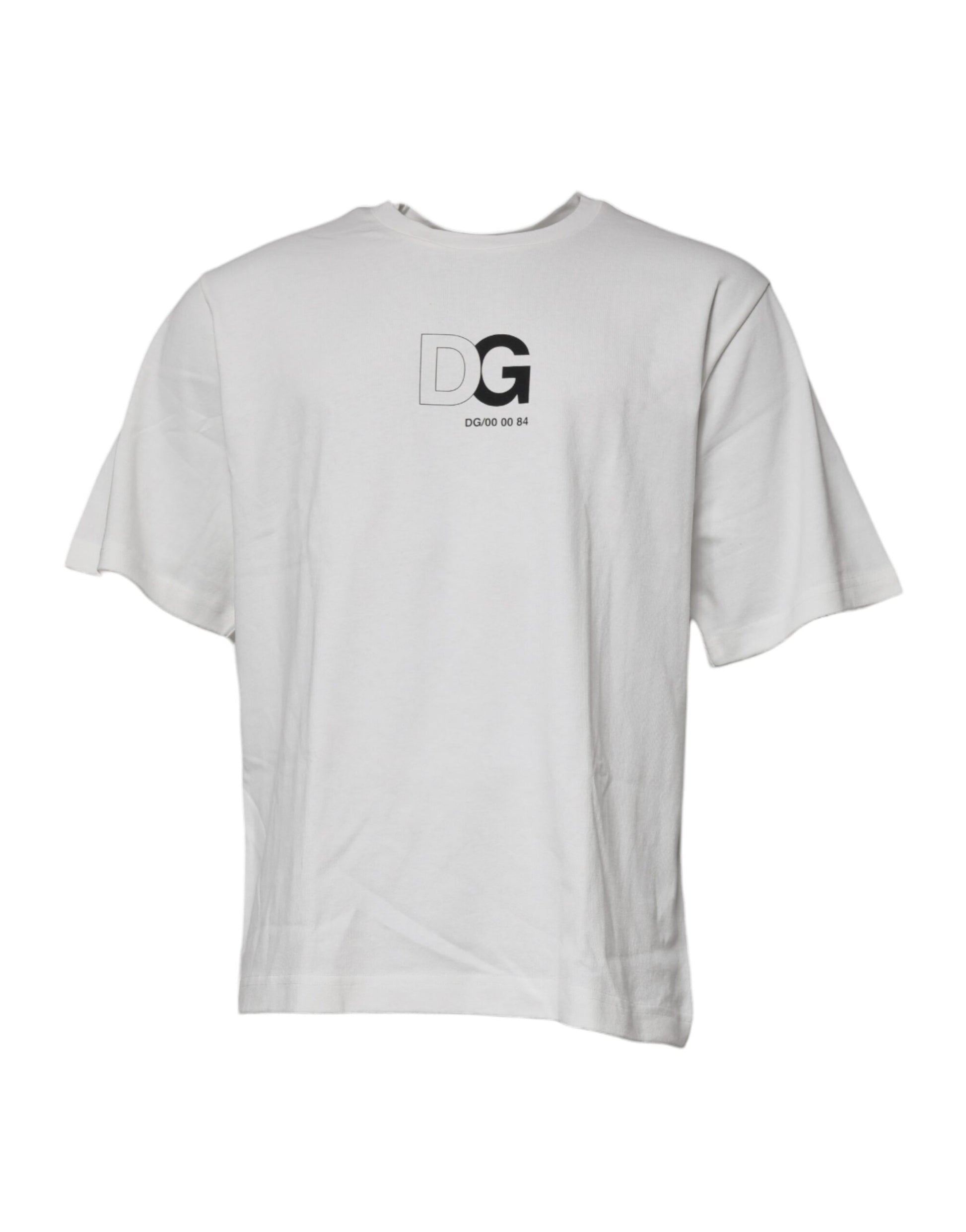 White t-shirt with black lettering