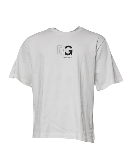 White t-shirt with black lettering