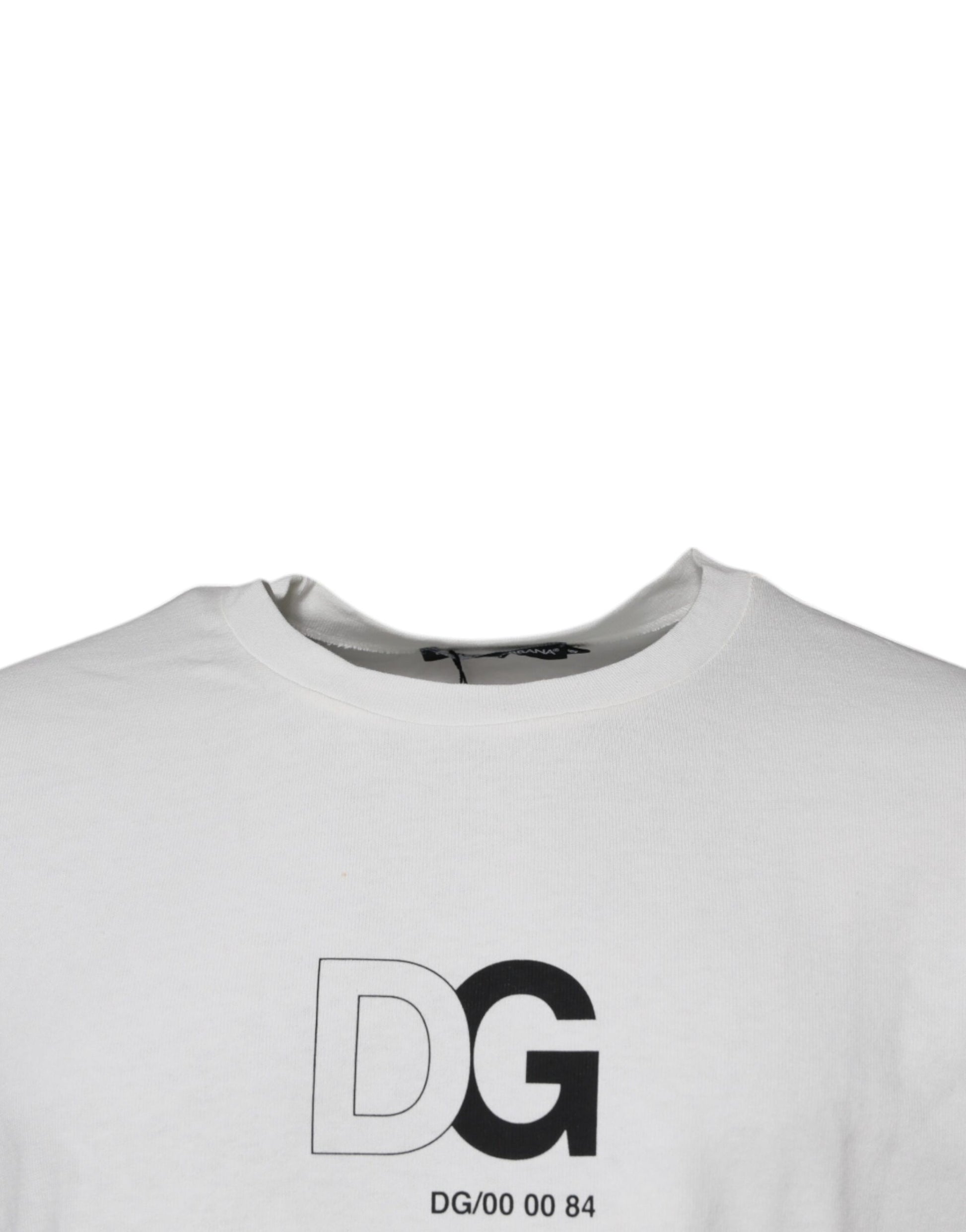 White t-shirt with black lettering on front