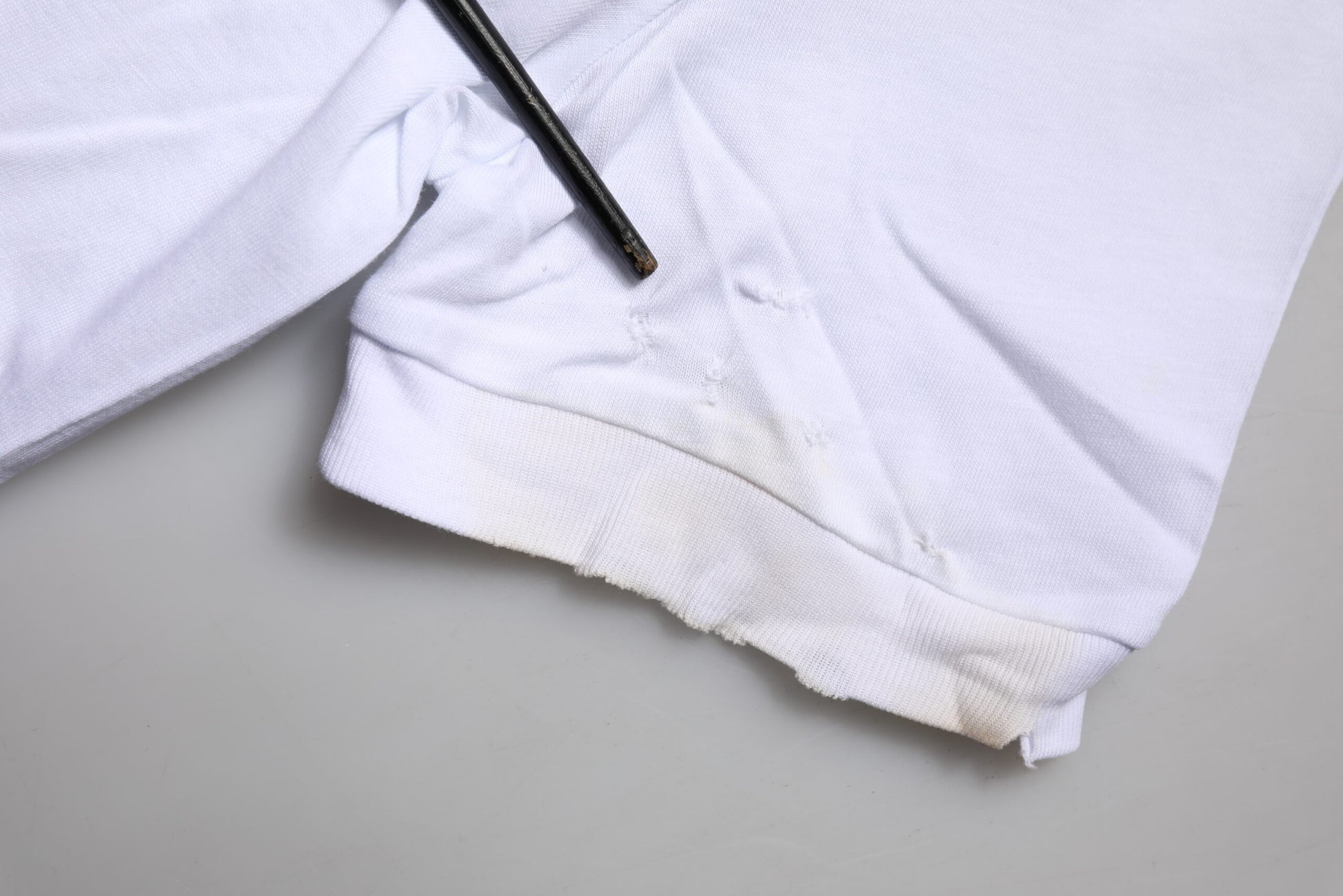 White towel with stains on it