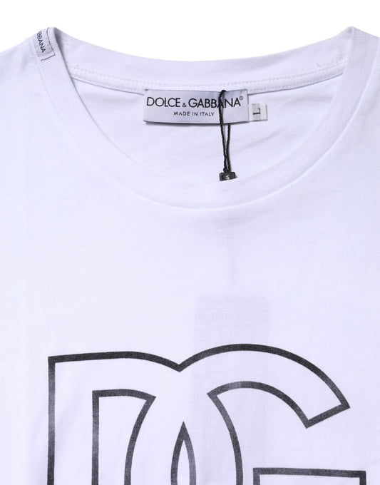 White t-shirt with black logo