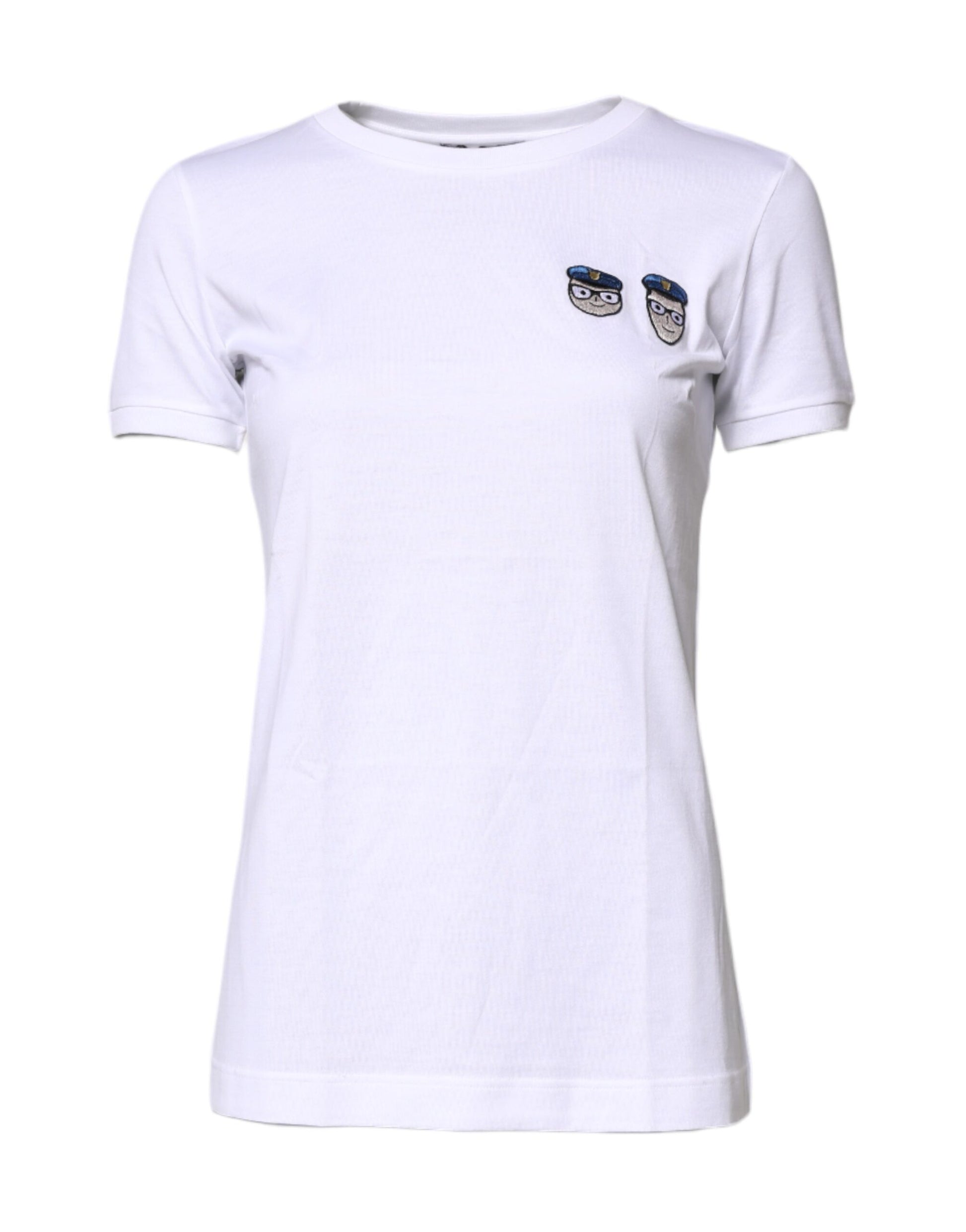 White short sleeve t-shirt with logo on front