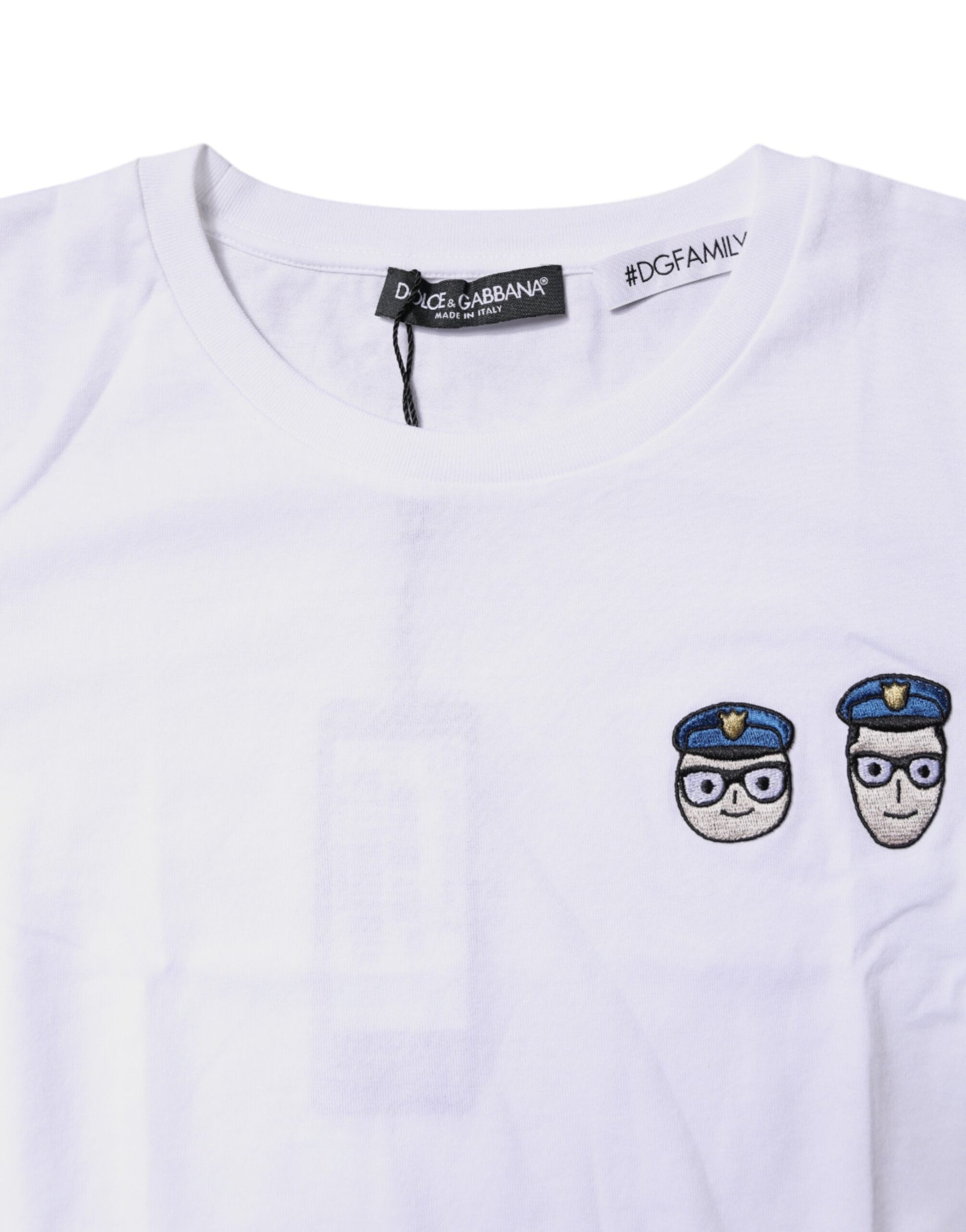 White t-shirt with cartoon character on front