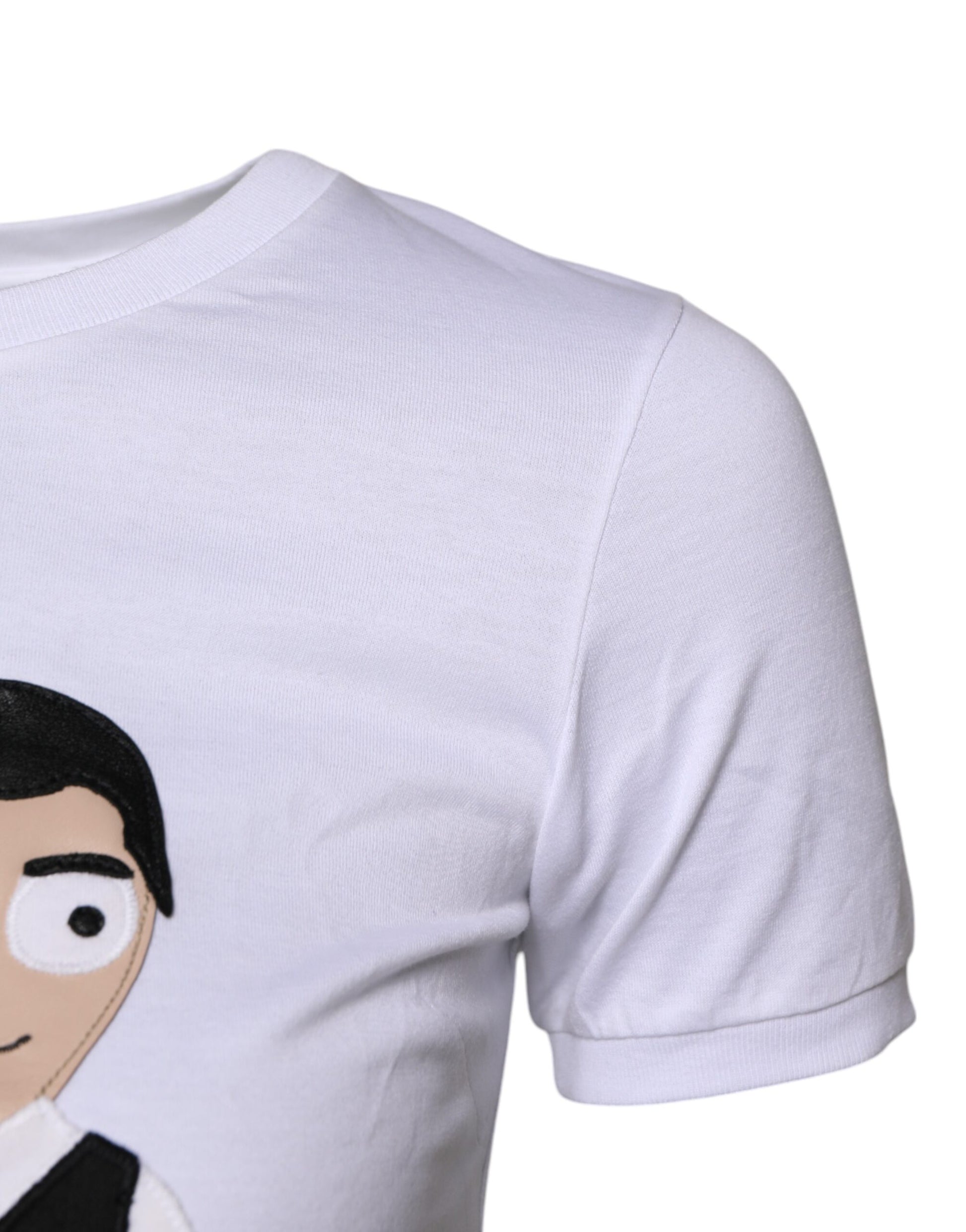 White t-shirt with cartoon character on front